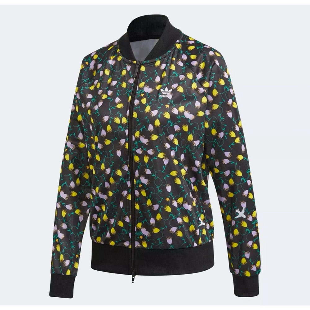 Adidas Allover Print Track Jacket Floral Size Small Worn 1x Women’s Pockets sale